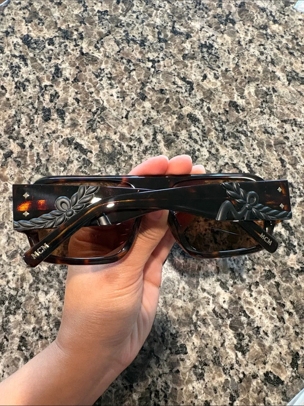 MCM Tortoiseshell Sunglasses with Crossbody Pouch